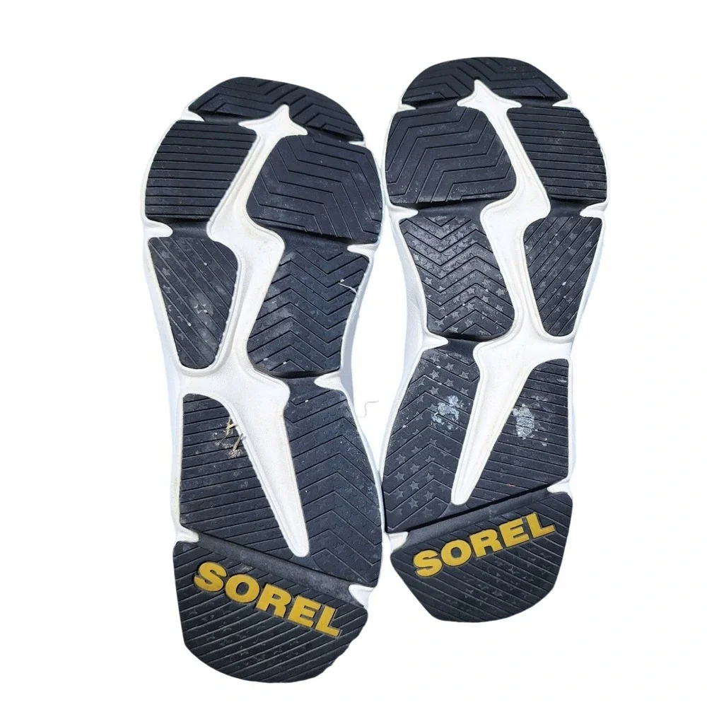Sorel Kinetic Impact Strap Cream Black Scalloped Sole Sneakers Shoes